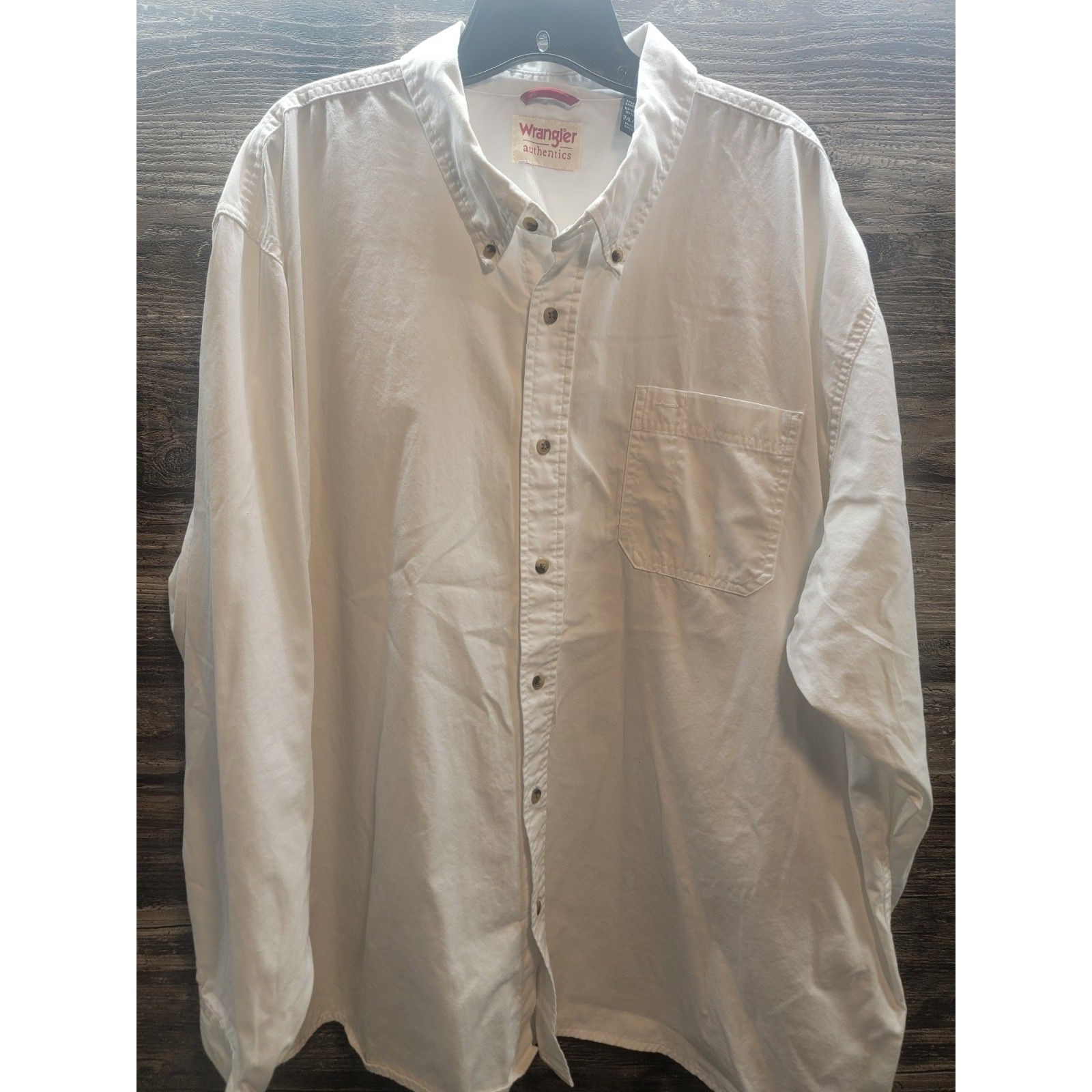 Wrangler Authentics Men's Classic Woven Shirt Sz 3xl Full Button-Down